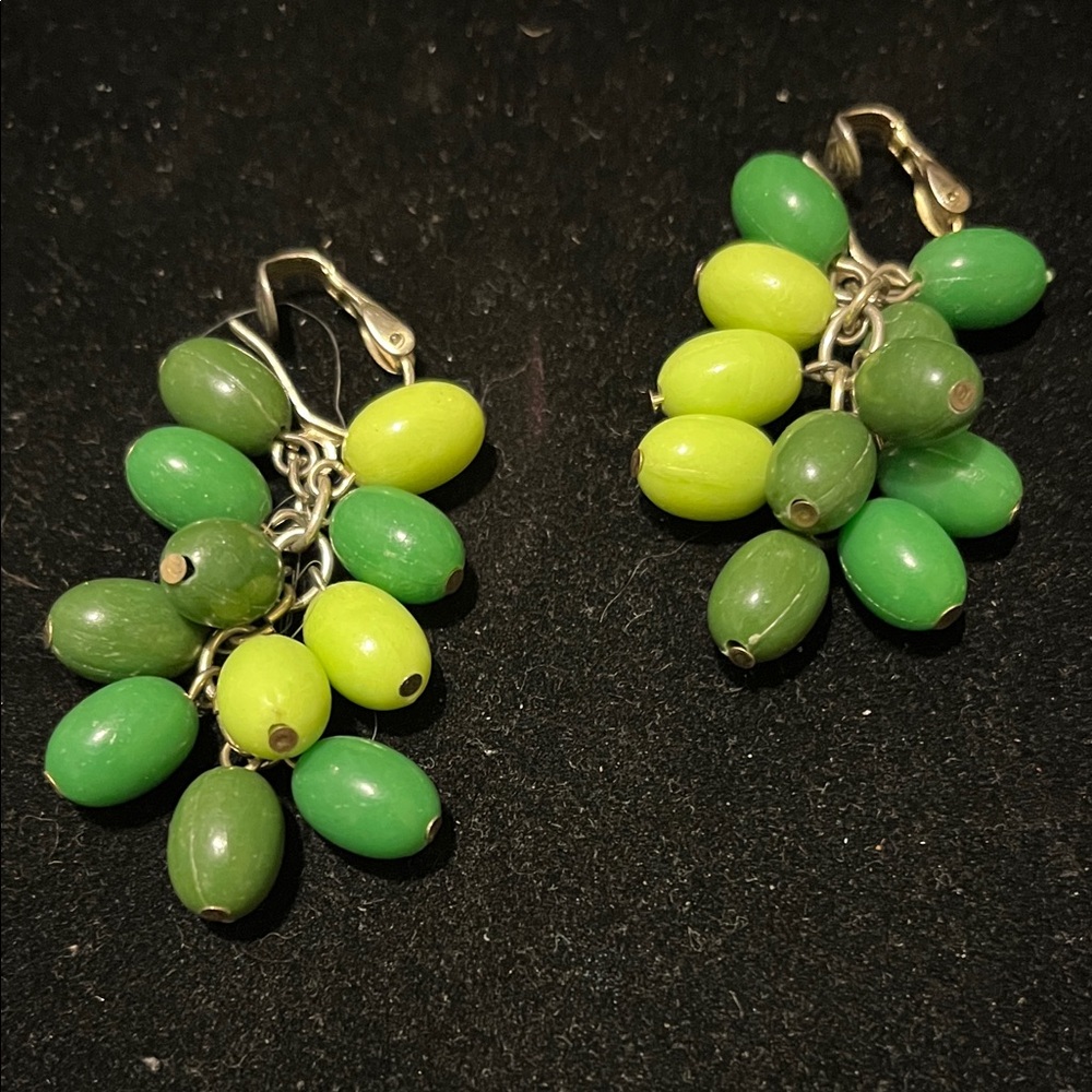 Green Cluster Earrings